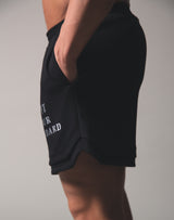 2Way Stretch Layered Wide Shorts - Black