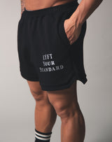 2Way Stretch Layered Wide Shorts - Black