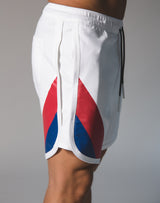LÝFT Wide Stripe Shorts - White