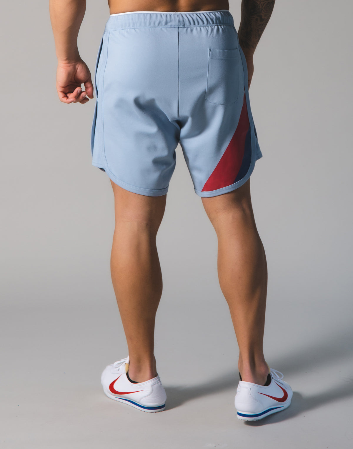 LÝFT Wide Stripe Shorts - L.Blue