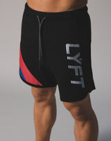 LÝFT Wide Stripe Shorts - Black