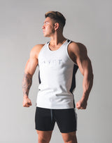 Stretch and Mesh Standard Fit Tanktop - White