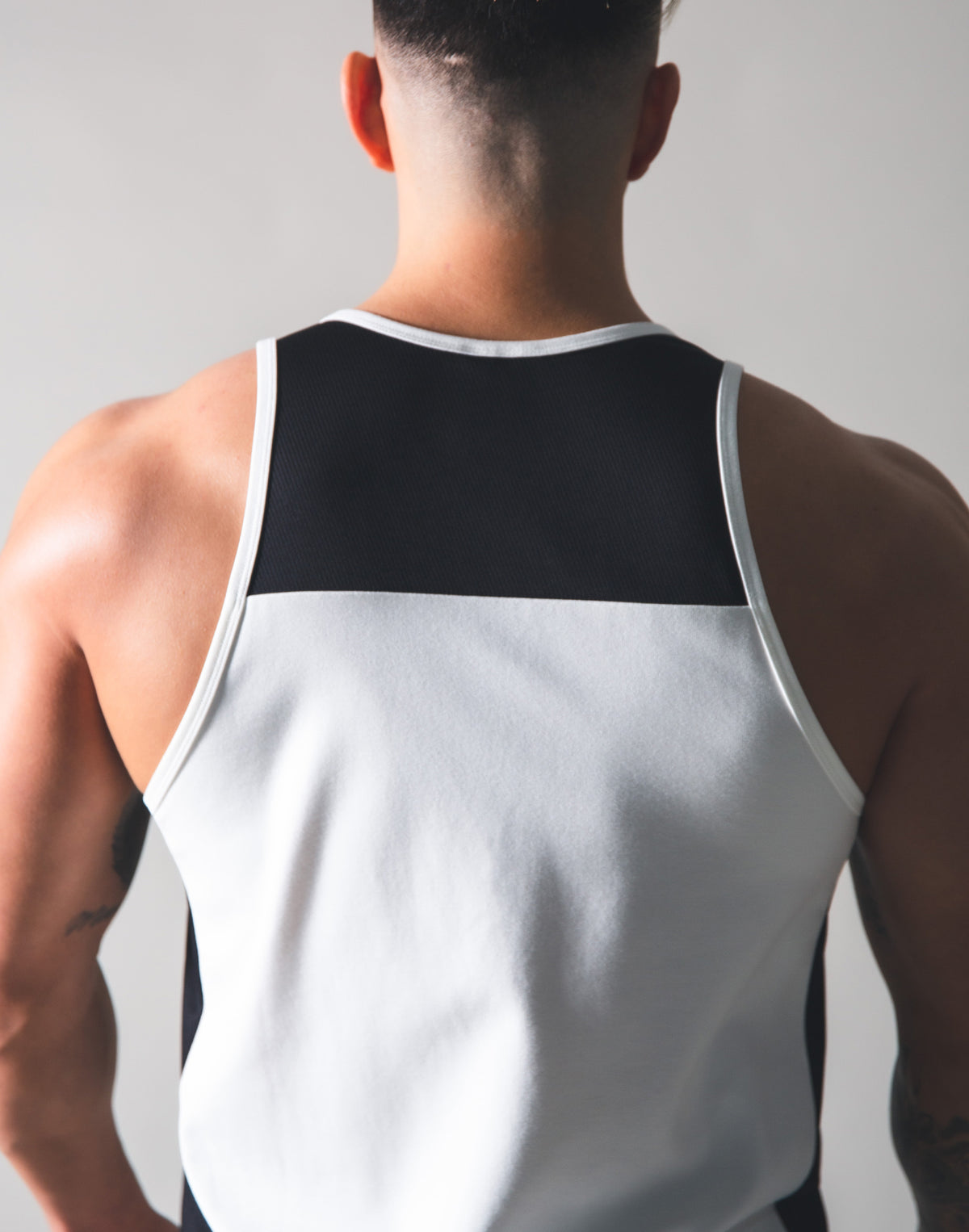 Stretch and Mesh Standard Fit Tanktop - White