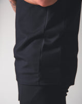 Stretch and Mesh Standard Fit Tanktop - Black