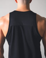 Stretch and Mesh Standard Fit Tanktop - Black