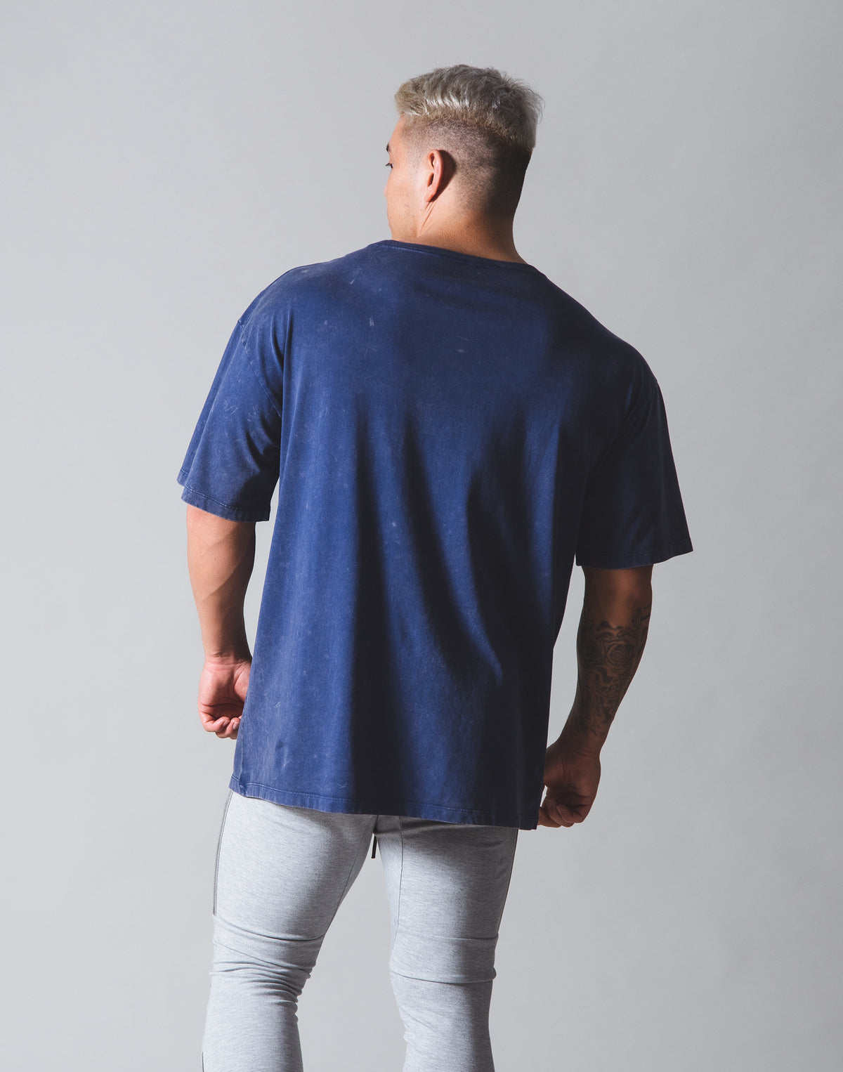 LÝFT London Punk Logo Vintage Big T-shirt - Navy