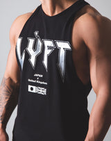 LÝFT London Punk Logo Drop Shoulder Tanktop - Black