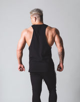 LÝFT London Punk Logo Drop Shoulder Tanktop - Black