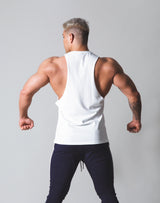 LÝFT London Punk Logo Drop Shoulder Tanktop - White