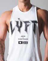LÝFT London Punk Logo Drop Shoulder Tanktop - White