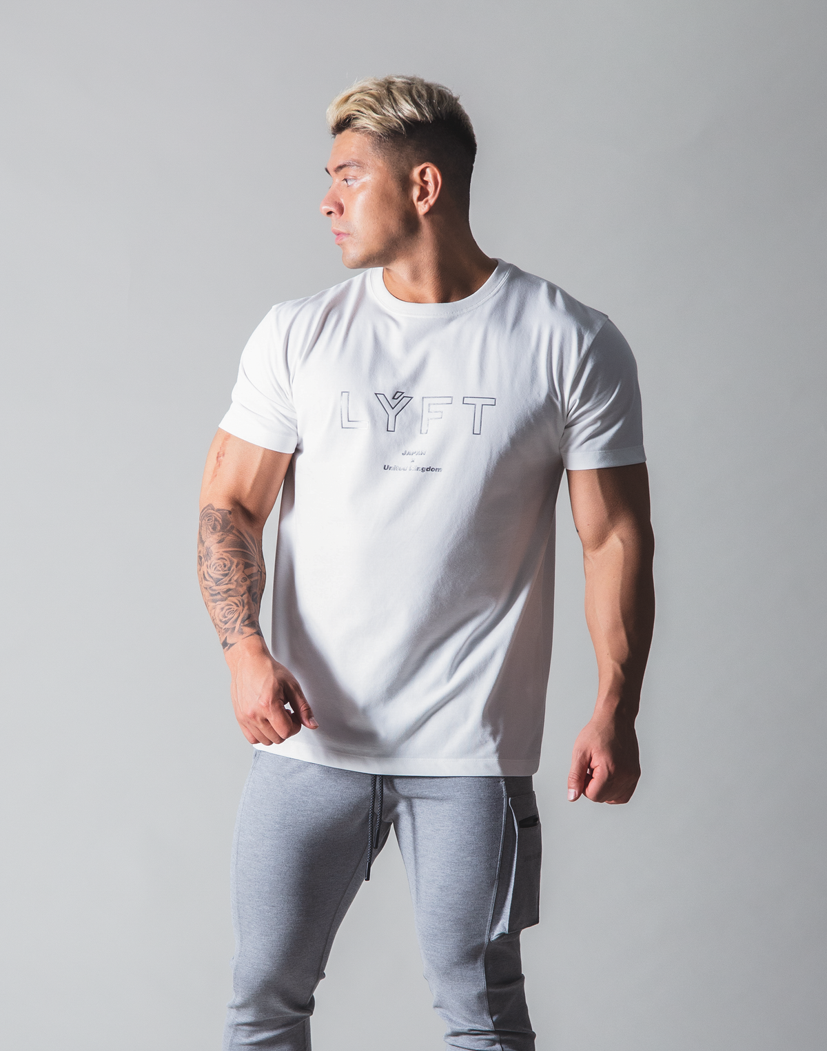 LÝFT Out Line Logo Standard T-Shirt - White