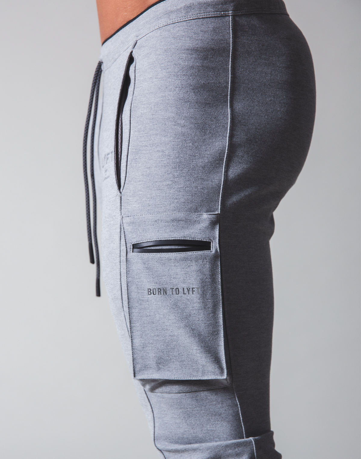 LÝFT Stretch Side Cargo Pocket Pants - Grey