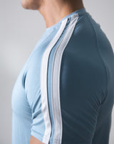 Slim Fit 2 Line T-Shirt - L.Blue