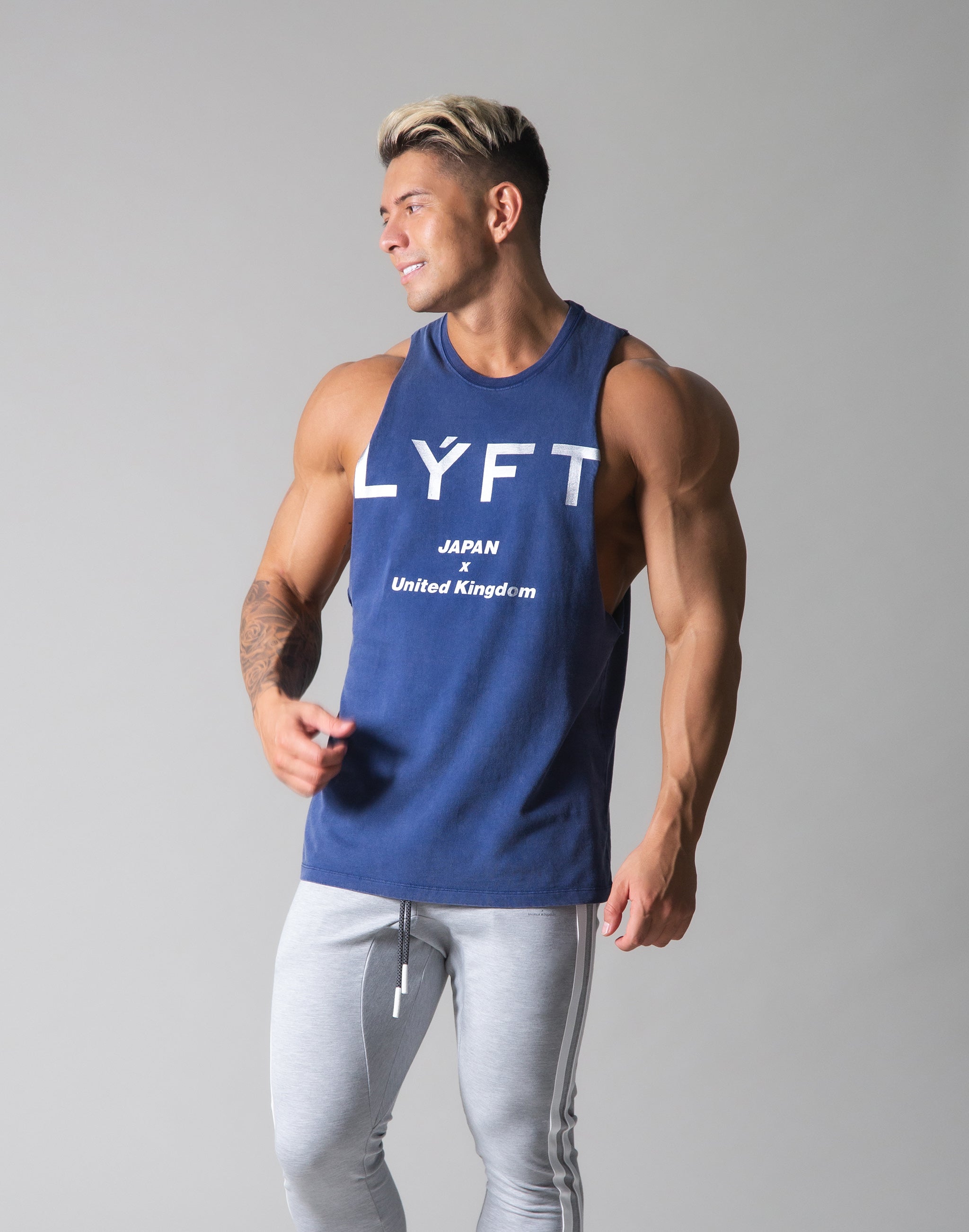 LYFT Standard Logo Drop Shoulder Tanktop - Navy – LÝFT