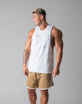 Standard Logo Vintage Drop Shoulder Tanktop - White old
