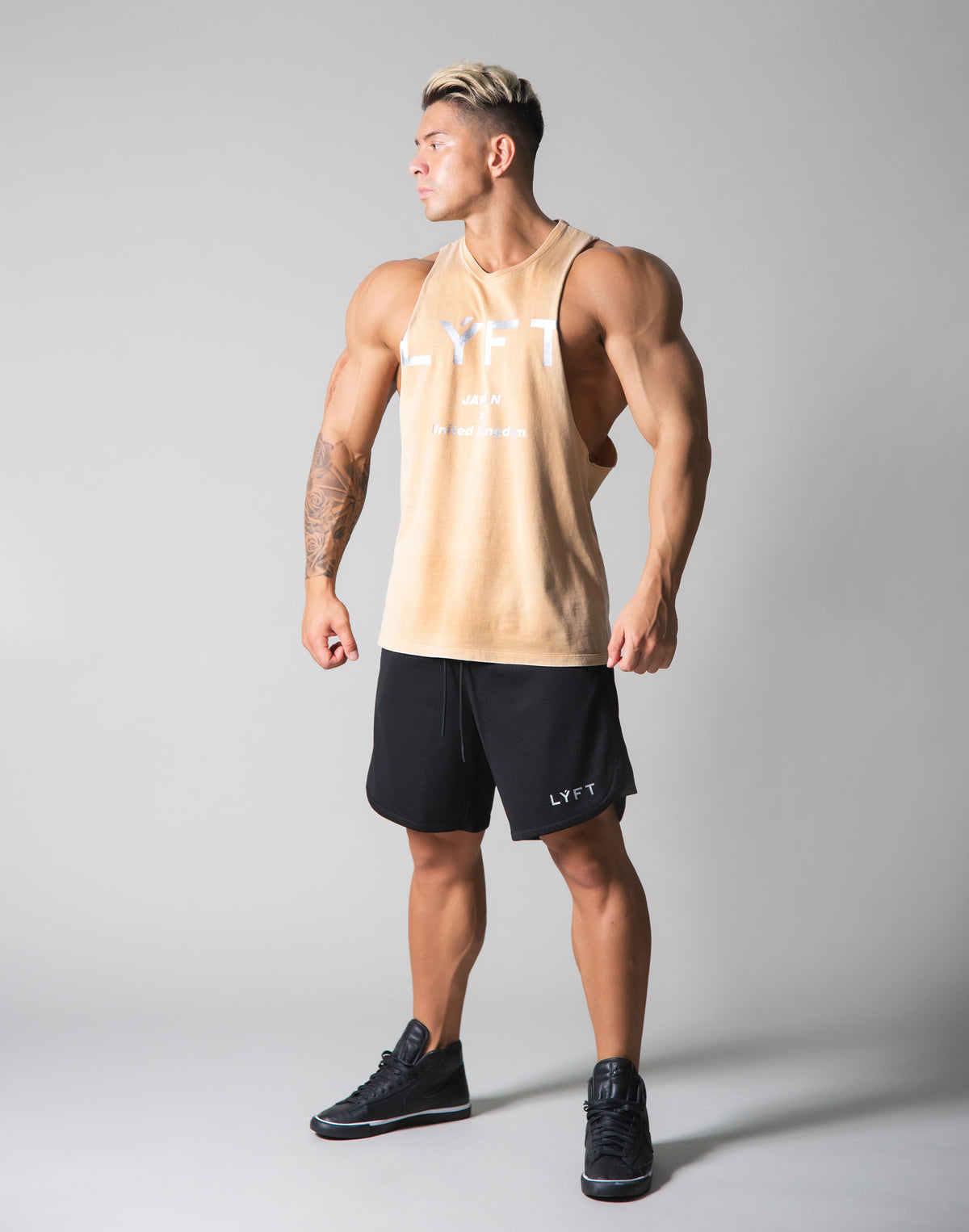 Standard Logo Vintage Drop Shoulder Tanktop - Beige old