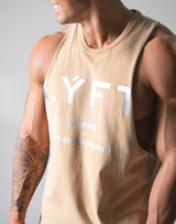 Standard Logo Vintage Drop Shoulder Tanktop - Beige old