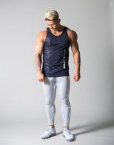 Chain Logo Mesh Tanktop - Navy