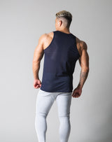 Chain Logo Mesh Tanktop - Navy