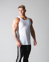 Chain Logo Mesh Tanktop - White