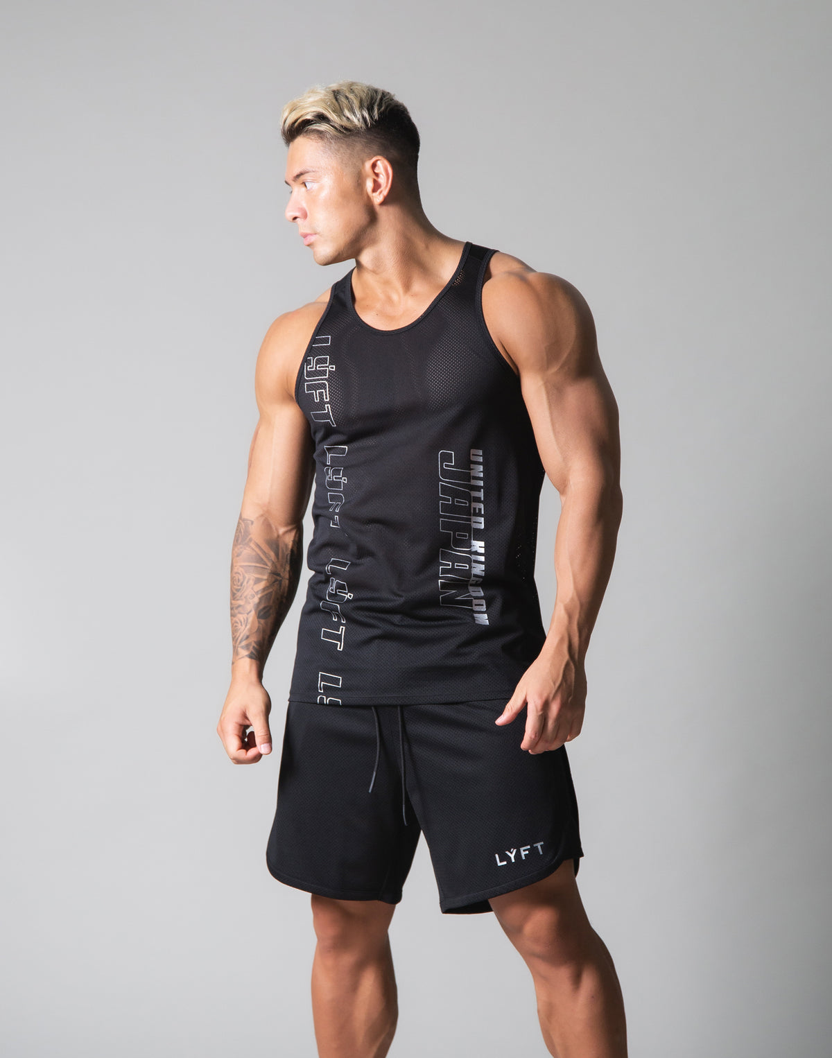 Chain Logo Mesh Tanktop - Black