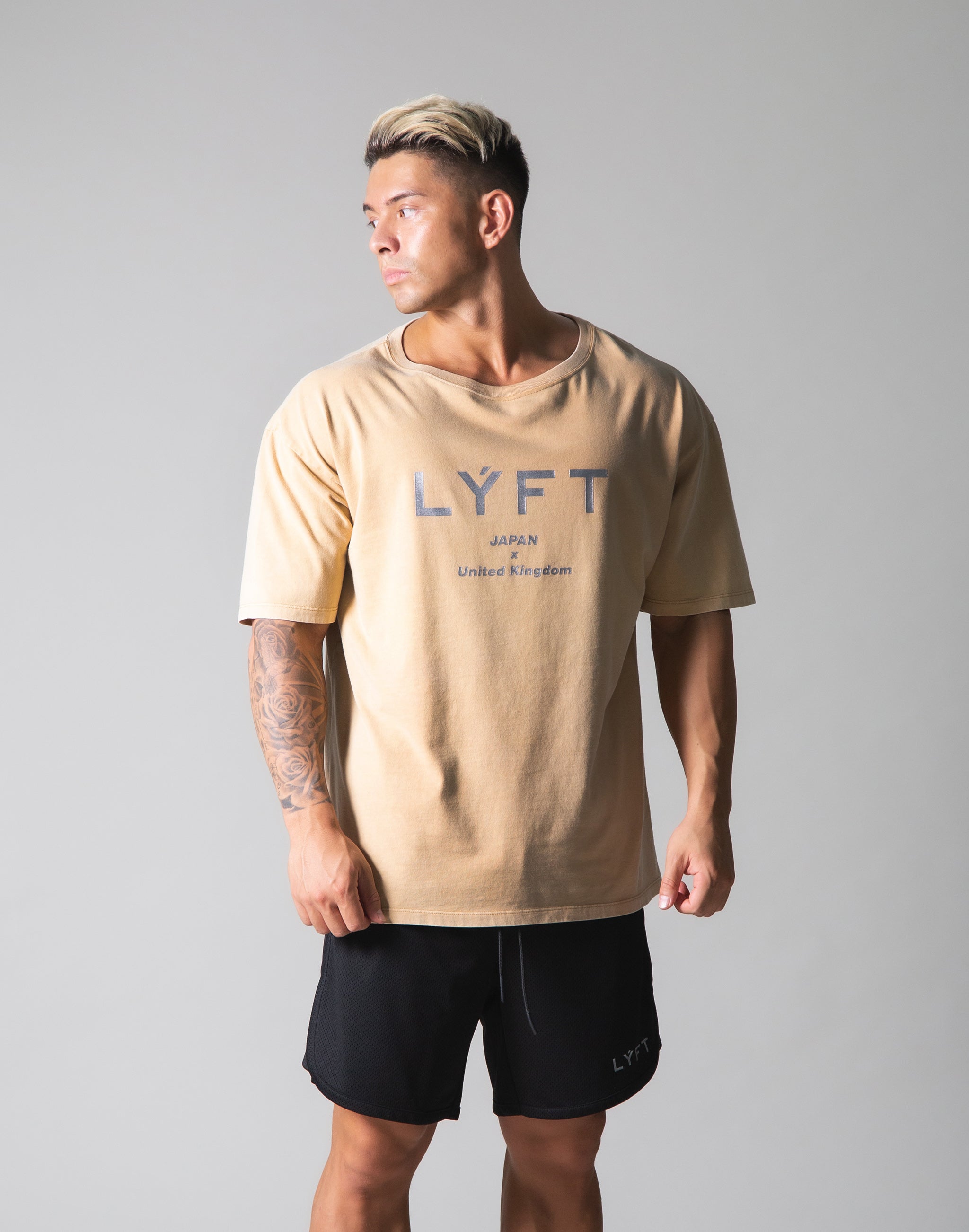 LYFT Standard Logo Vintage Big T-shirts - Beige – LÝFT