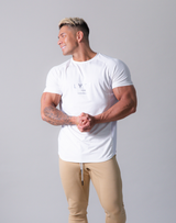 LÝFT Slim Fit Side Mesh T-Shirt - White