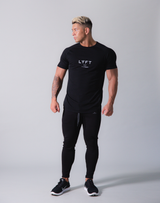 LÝFT Slim Fit Side Mesh T-Shirt - Black