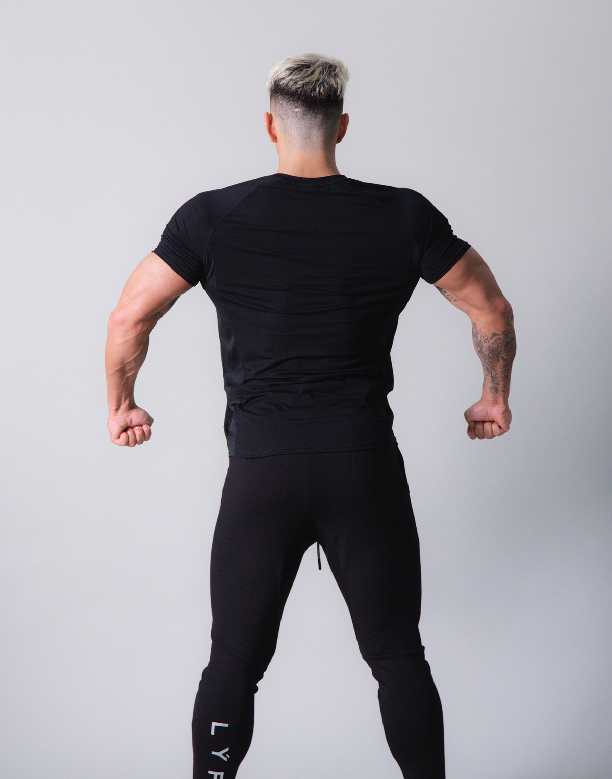 LÝFT Slim Fit Side Mesh T-Shirt - Black