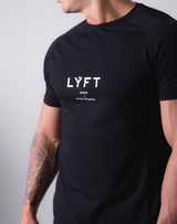 LÝFT Slim Fit Side Mesh T-Shirt - Black