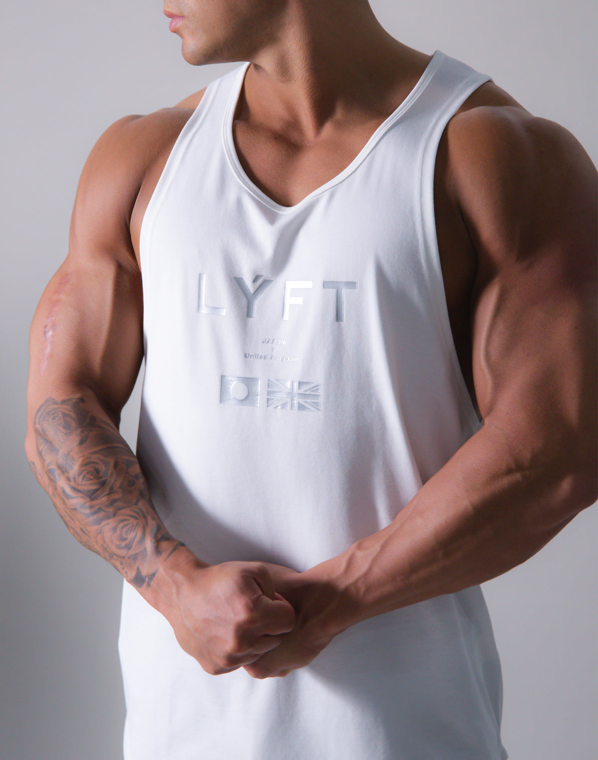LÝFT Flag Athletic Fit Tanktop - White