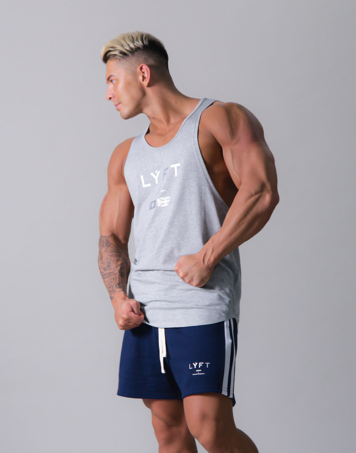LÝFT Flag Athletic Fit Tanktop - Grey