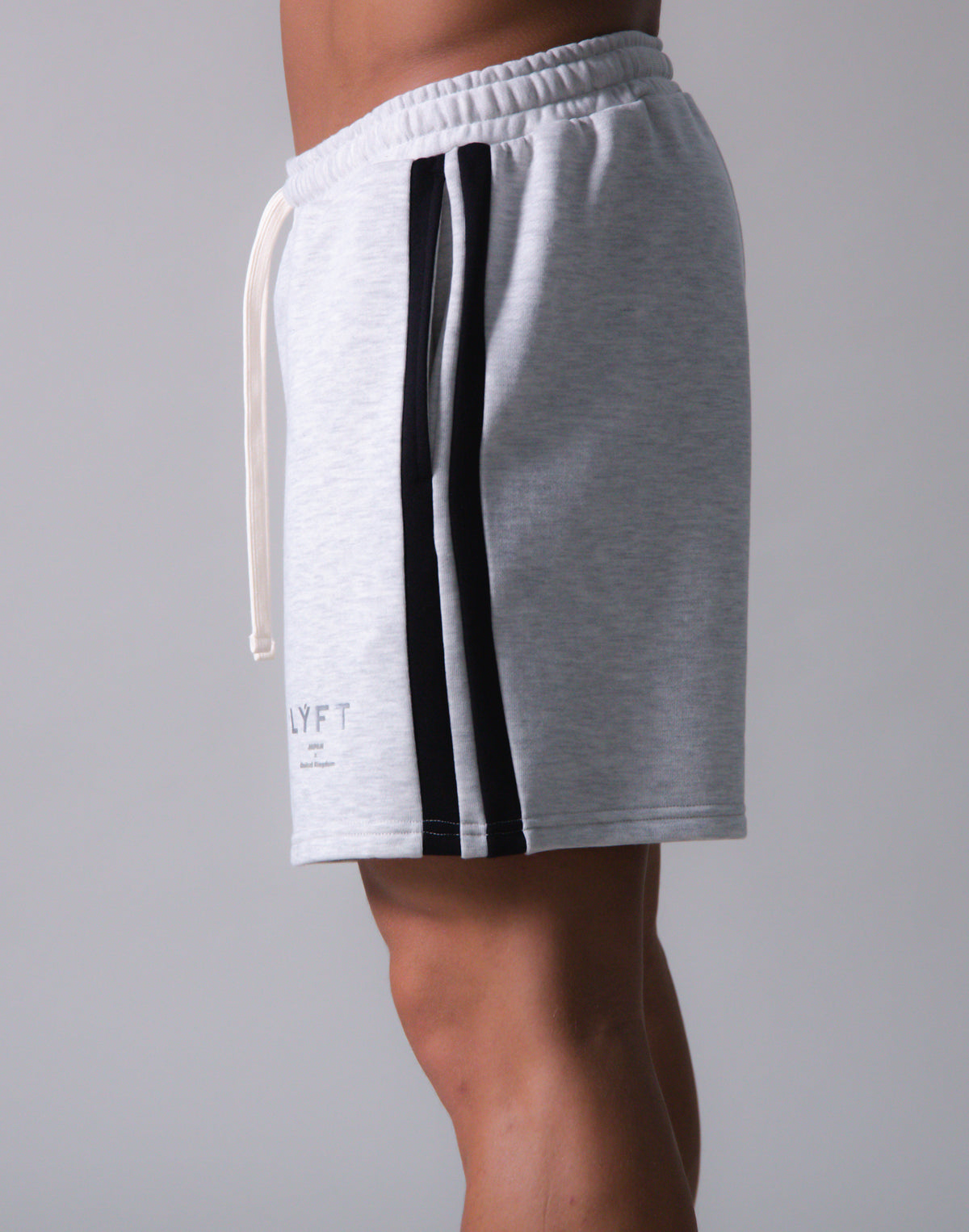 LÝFT 2 Line Sweat Shorts - Grey