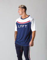 Round Separate Big T-shirts - Navy