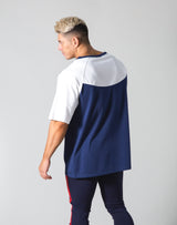 Round Separate Big T-shirts - Navy