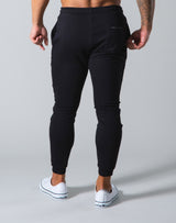 Angle Wide Line Sweat Pants - Black