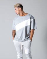 Angle Wide Line Big T-shirts - Grey