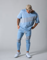 Angle Wide Line Big T-shirts - L.Blue