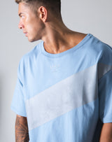 Angle Wide Line Big T-shirts - L.Blue