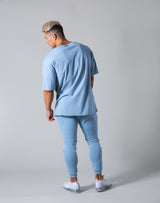 Angle Wide Line Big T-shirts - L.Blue