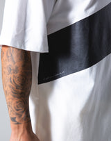 <transcy>Angle Wide Line Big T-shirts --White</transcy>