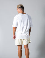 <transcy>Angle Wide Line Big T-shirts --White</transcy>