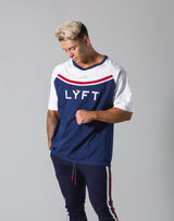 Round Separate Big T-shirts - Navy