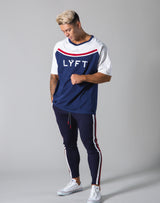 Round Separate Big T-shirts - Navy