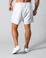 Angle Wide Line Sweat Shorts - Grey