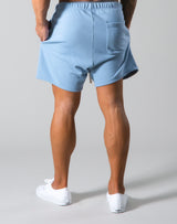 Angle Wide Line Sweat Shorts - L.Blue