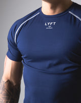 Script Logo Stretch Slim Fit T-Shirt - Navy