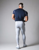 Script Logo Stretch Slim Fit T-Shirt - Navy