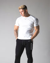 Script Logo Stretch Slim Fit T-Shirt - White