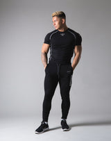 Script Logo Stretch Slim Fit T-Shirt - Black